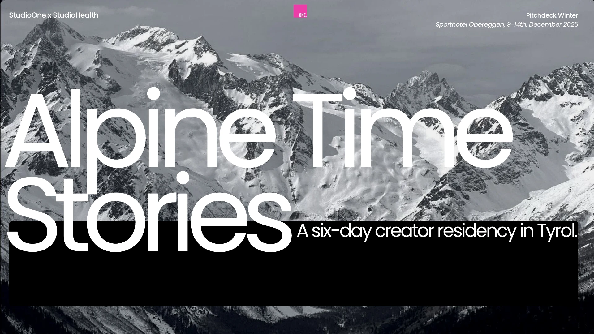 Amazon Alpine Time Stories pitch deck cover
